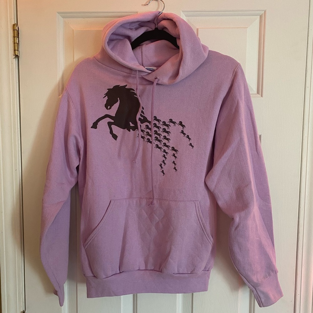 OOAK purple horse print hoodie